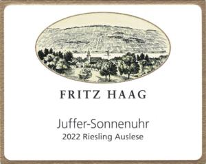 Fritz Haag Juffer Sonnenuhr Auslese 2022 Label