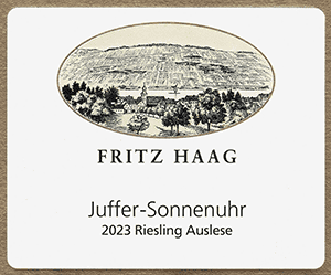 Fritz Haag Juffer Sonnenuhr Auslese 2023 dLabel