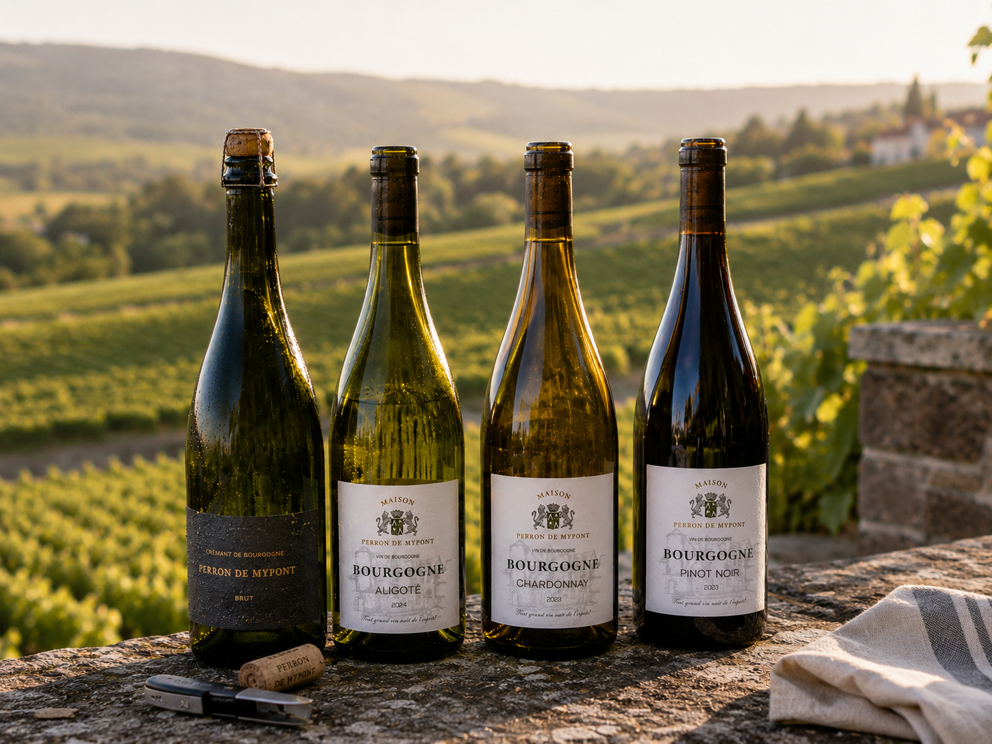 Maison Line Up with Vineyard in the Background