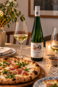 Cozy Zilliken Estate Riesling and Pizza Dinner