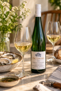 Sunlit Dr Loosen Wehlener Sonnenuhr Kabinett and Oysters Tabletop